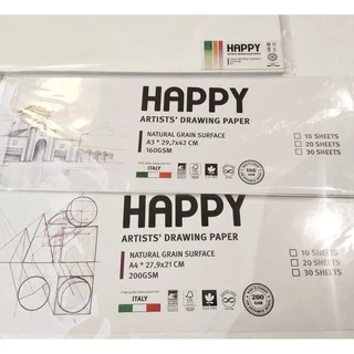 Giấy vẽ chì phát thảo, màu nước HAPPY 200/160gsm