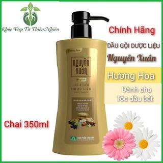 Dầu gội dược liệu Nguyên Xuân Bồng bềnh 350ml - Ngát hương hoa, da đầu dầu bết.(Khuyến mại thêm 35ml giá không đổi)