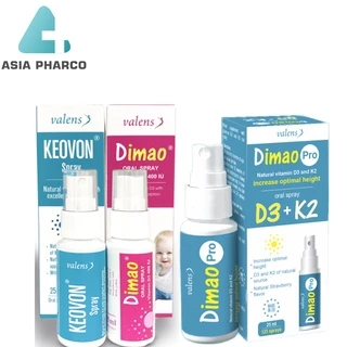 Combo Tăng chiều cao cho trẻ Dimao Vitamin D3 + Keovon Vitamin K2 date mới nhất và Dimao Pro