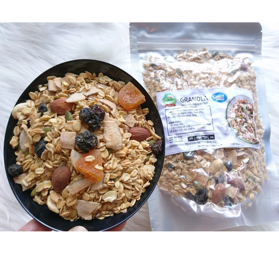 500g Ngũ Cốc Nguyên Hạt  Granola (Ngũ Cốc Giảm Cân, Ngũ Cốc Ăn Kiêng)