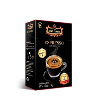 [Combo 5 Hộp] Cà Phê Hòa Tan đen Kingcoffee Espresso Hộp 15 Gói * 2,5gram
