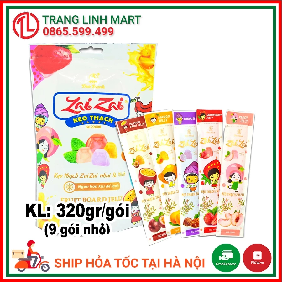 Kẹo thạch zai zai Đức Hạnh thanh dài túi 320g