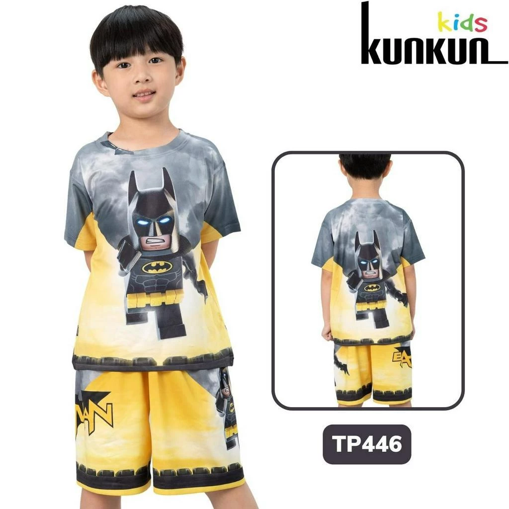 Quần áo bé trai hình người dơi batman cộc tay size đại từ 10-60kg Kunkun Kid TP446 thun lạnh thoáng mát