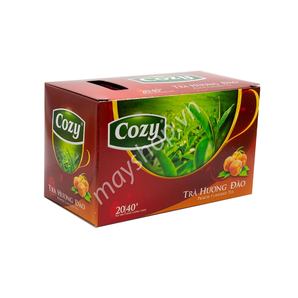 Trà đen hương Đào Cozy túi lọc (Hộp giấy 40 gram, 20 túi lọc)