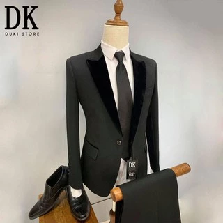 Bộ vest nam Hàn Quốc ve nhung sang trọng - DUKI STORE