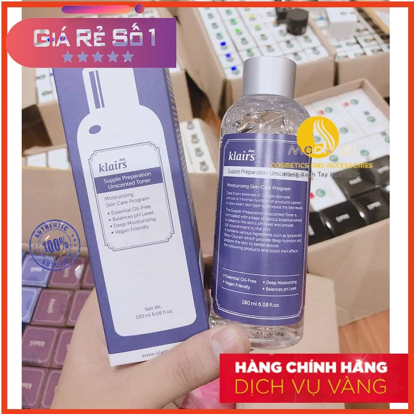 [ SỈ TỪ 192K ] Nước Hoa Hồng Klairs Supple Preparation Unscented Toner 180m