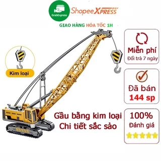 Đồ chơi mô hình xe cần cẩu nâng hàng đầu gầu bằng hợp kim (bản nâng cấp)