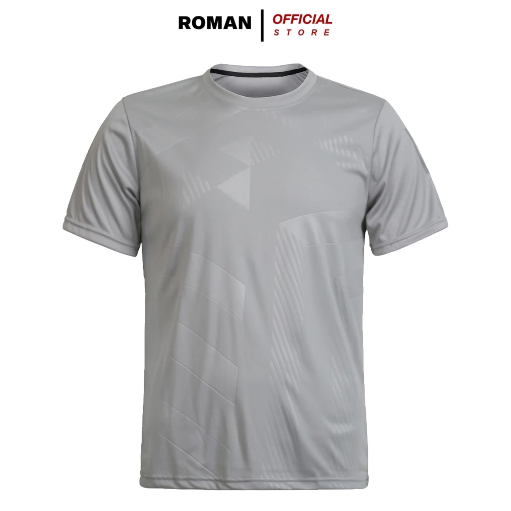 Áo thun lạnh nam thể thao cổ tròn cộc tay co giãn thông hơi thoáng mát ROMAN AT02