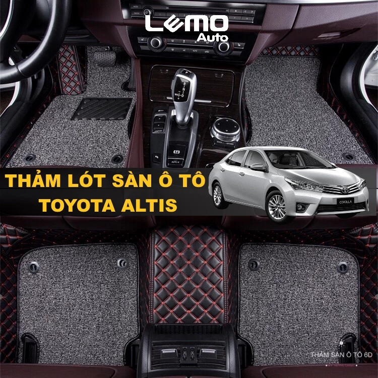 [Hàng có sẵn]Thảm lót sàn ô tô 6D Nano 2 chỉ Toyota Altis 2001 – 2023 trải sàn ô tô chống bẩn, ẩm mốc, khử mùi