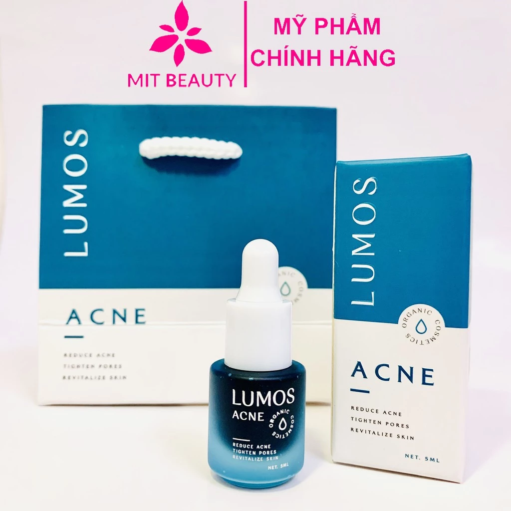 Serum ngừa mụn Lumos Acne lọ 5ml, ngăn ngừa mụn, xóa mụn se khít lỗ chân lông Mit Beauty