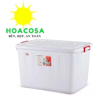 Thùng Nhựa Đa Năng Có Bánh Xe Loại 140L (140 Lít) Nhựa Hiệp Thành- Cứng Cáp, Tiện Dụng- Đồ Gia Dụng Hoacosa.