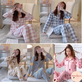 [Sẵn hàng] Bộ đồ ngủ Pijama dài tay thu đông mẫu mới hot nhất (video cận chất)