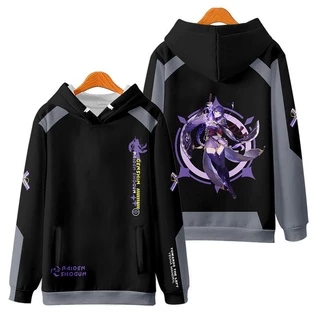 Áo Khoác Hoodie Tay Dài Dáng Rộng In Họa Tiết Anime Genshin Impact Raiden Shogun Baal 3D Thời Trang Unisex 2022