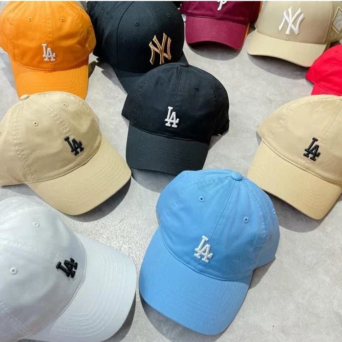 (CHÍNH HÃNG) Mũ nón MLB lưỡi trai basic logo LA bé Thời trang form mềm Hàn Quốc unisex nam nữ