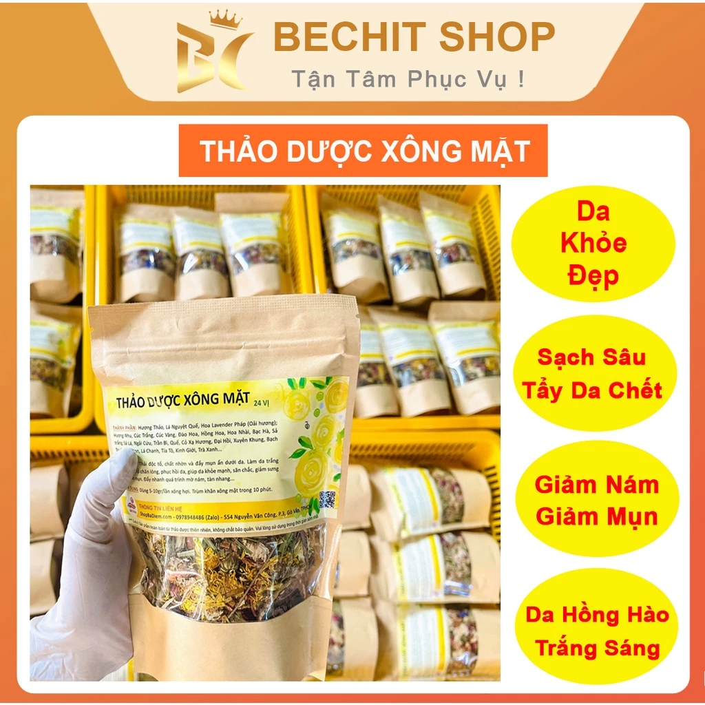 Xông Mặt Thảo Dược Hoa Khô 24 Vị | Da Sáng, Khỏe, Hồng Hào, Loại Thải Độc Tố | Dùng Được Với Máy Xông Mặt - Shop Bechit