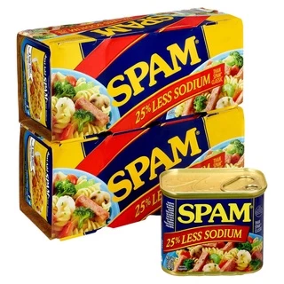 [Spam Mỹ] Thịt Hộp Spam Mỹ 340g ( Loại ít Mặn) Spam 25% less Sodium - vị truyền thống giảm mặn 25% ~ Ăn là ghiền!!!