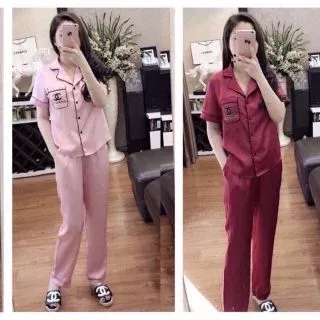 Bộ Pijama lụa satin tay ngắn quần dài mịn đẹp