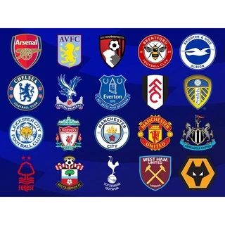 Bộ 22 Sticker hình dán decal Ngoại Hạng Anh 2022/2023, logo Manchester United, Chelsea, Arsenal hình dán pvc chống nước