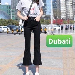 QUẦN JEAN NỮ ỐNG LOE CHẤT BÒ ĐEN SIÊU CO GIÃN NÂNG MÔNG LƯNG CAO SANG CHẢNH- DB 222- DUBATI FASHION