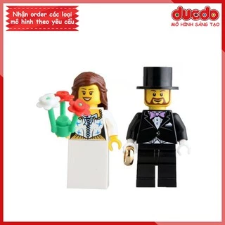 Minifigures cô dâu và chú rể đám cưới siêu đẹp - Đồ chơi Lắp ghép Xếp hình Mini KL9010