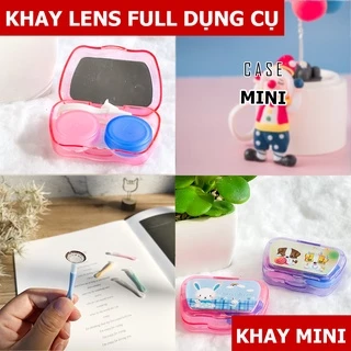 [THIẾT YẾU] Contact Lens case + tools, Khay kính áp tròng, gồm khay đựng và bộ dụng cụ đeo lens