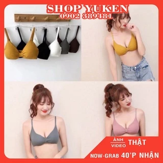 Áo Bra Nữ Cotton Gâm Tăm Không Gọng-Áo Lót Nữ Thiết Kế DạnG Nơ Điệu Đà