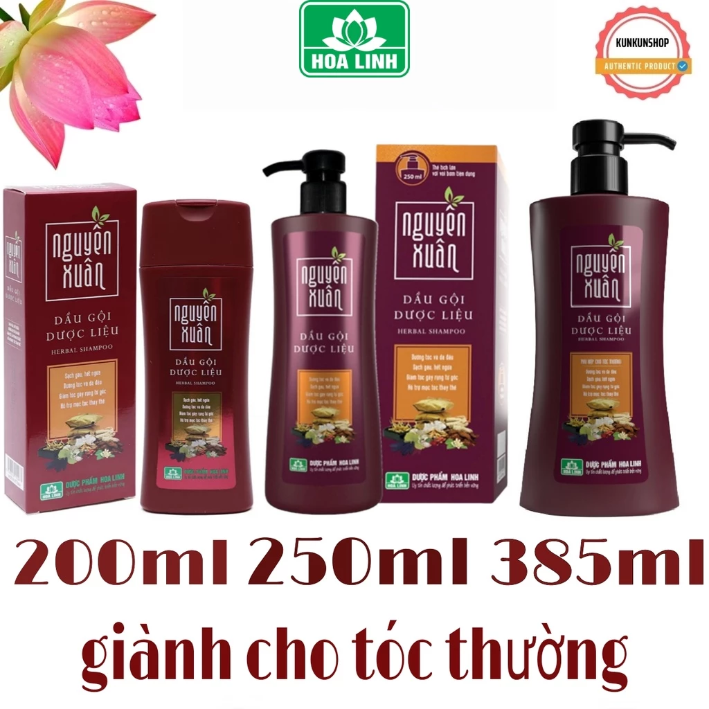 Dầu Gội Thảo Dược Nguyên Xuân Chai Màu Đỏ Dược Phẩm Hoa Linh Chính Hãng