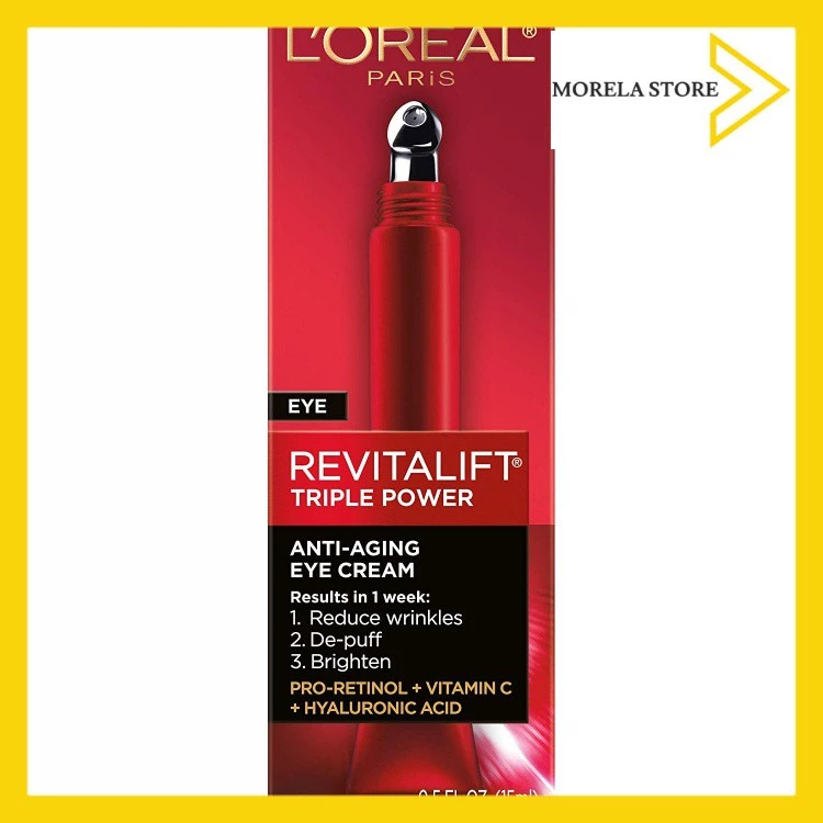 Kem chống nhăn thâm và bọng mắt L'Oreal Paris Revitalift Triple Power Eye Cream with Pro-Retinol Hyaluronic Vitamin C