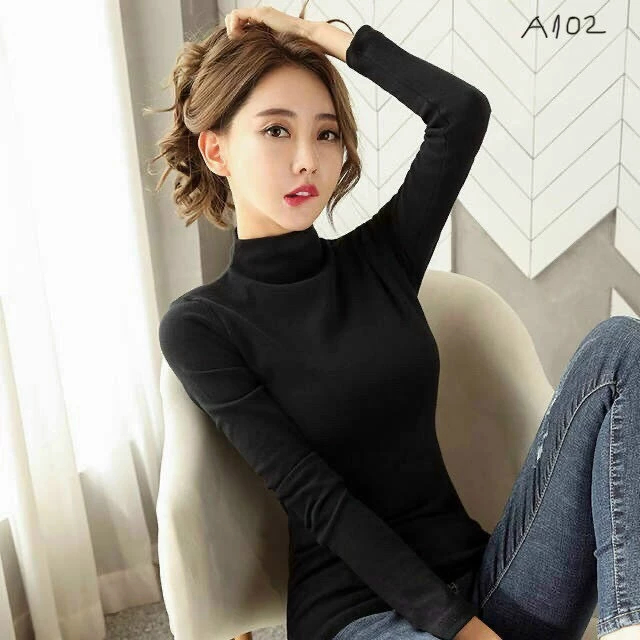 Áo giữ nhiệt nữ LÓT NỈ cổ 3p co giãn tốt