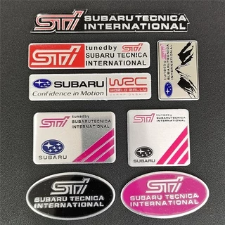 Sti 3d kim loại sửa đổi nhãn chữ cái biểu tượng kỹ thuật số dán xe logo decal phụ kiện ô tô cho subaru