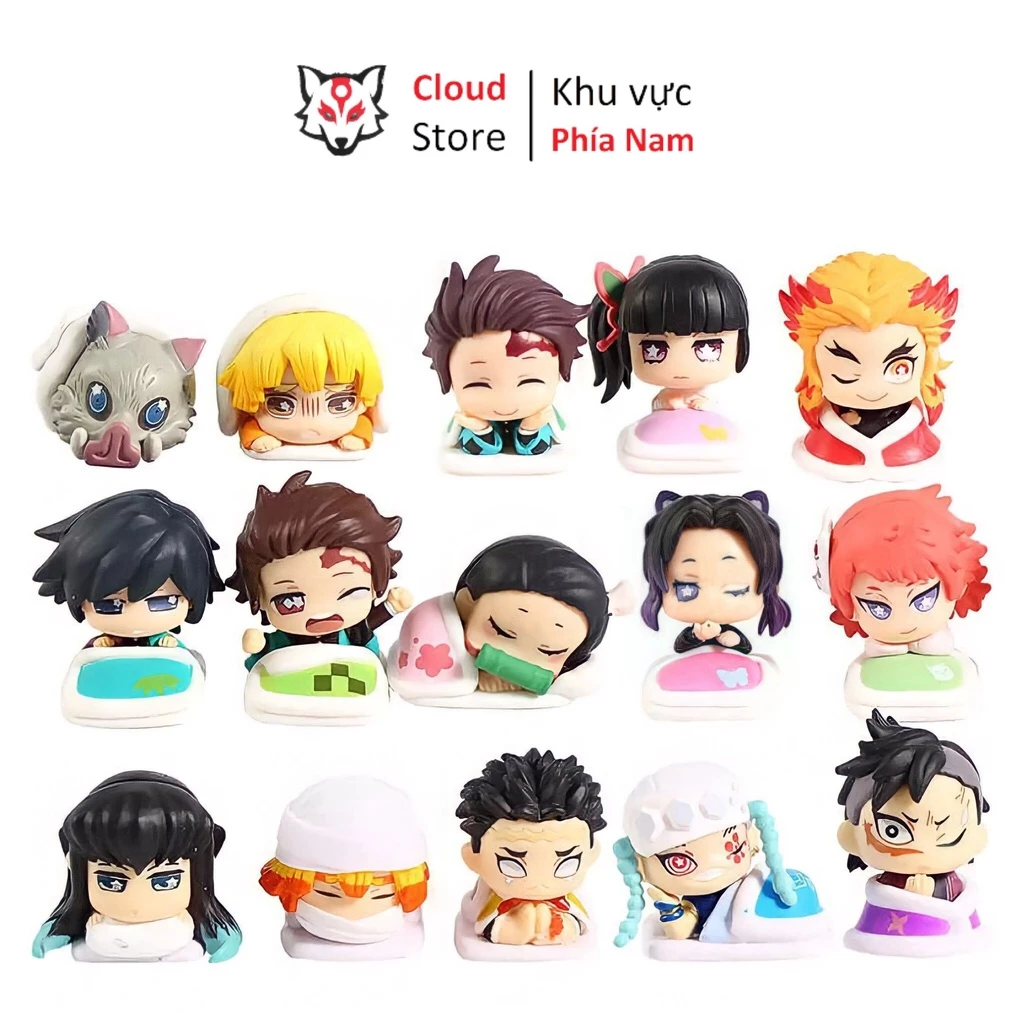 Mô hình anime Kimetsu No Yaiba CLOUD STORE cao 4,5 cm có hộp, figure thanh gươm diệt quỷ, đồ chơi mô hình chibi