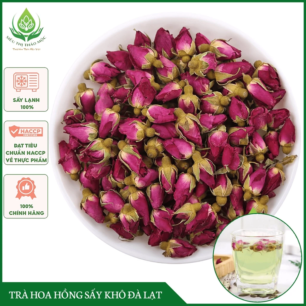 ✅[HÀNG LOẠI 1] Trà Hoa Hồng Đà Lạt Sấy Khô Đẹp Da, Giảm Stress, Thải Độc, Chống lão hóa