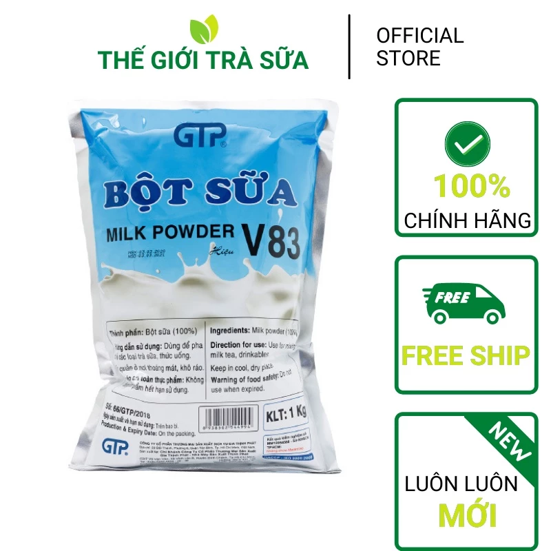 Bột sữa béo V83 GTP Chính hãng (1KG)- Béo, thơm đậm vị nguyên liệu pha trà sữa