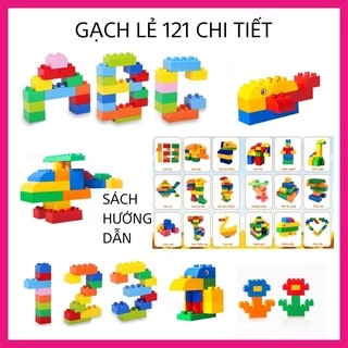 Đồ chơi xếp hình cho bé lắp ráp sáng tạo, gạch loại to size duplo 121 chi tiết (1 KG)