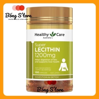 Mầm đậu nành Healthy Care Super Lecithin 1200mg - 100 viên Úc