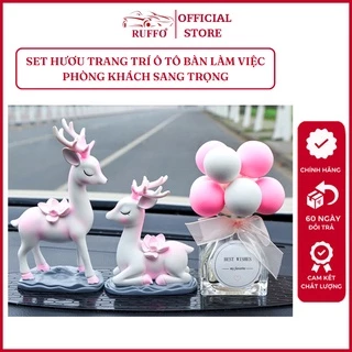 Set Hươu Trang Trí Taplo Ô Tô Bàn Làm Việc Phòng Khách Phòng Ngủ Cực Xinh - Phụ Kiện Xe Hơi Ruffo Cao Cấp Giá Rẻ