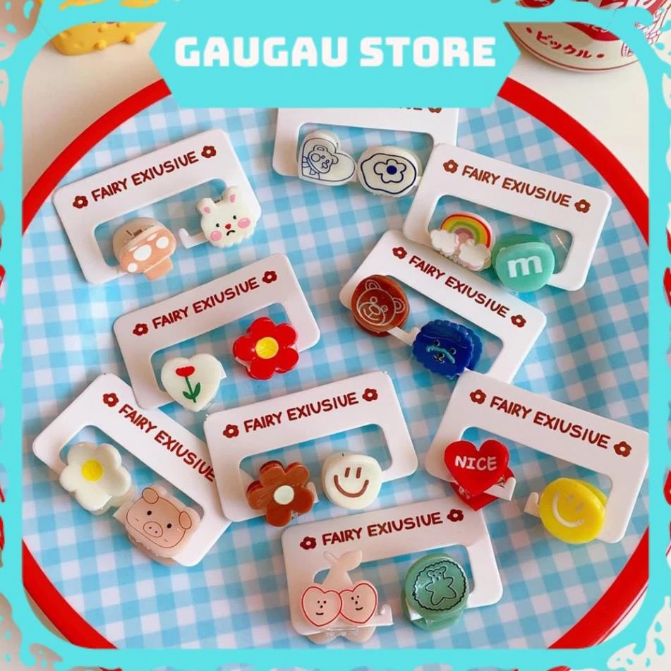 [ Hỏa Tốc ] Kẹp Tóc Càng Cua Mini FAIRY Nhiều Hình Dễ Thương Set 2 Cái
