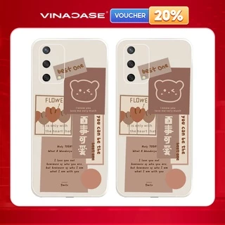 Ốp lưng Vina Case OPPO A1K/A3S/A9 2020/A31/A54/ ....Silicone TPU dẻo viền vuông bảo vệ camera hình Gấu Xám