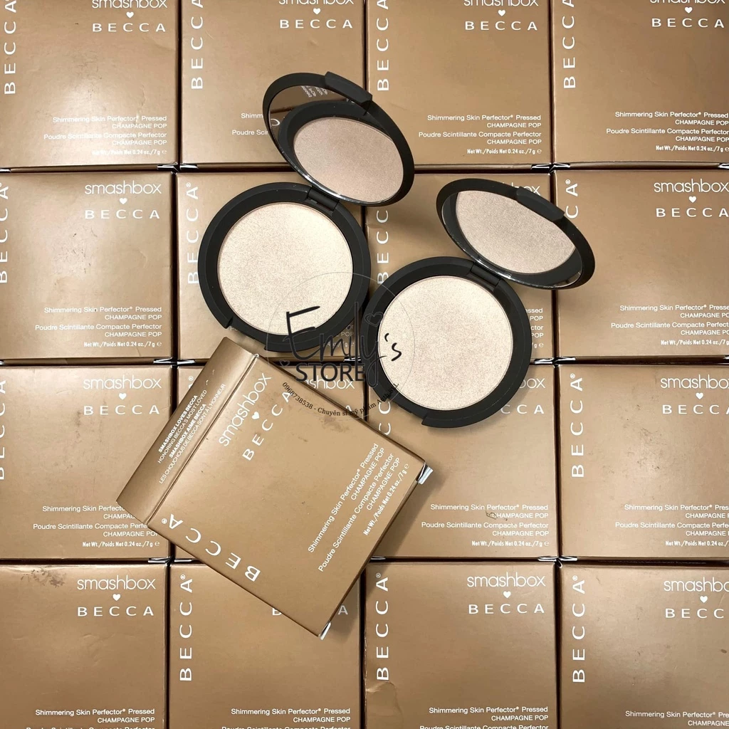 (Móp và trầy vỏ giấy nhẹ) Highlight / Bắt sáng quốc dân Becca màu Champagne Pop