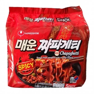 Lốc 5 gói Mì tương đen cay Chapagetti NONGSHIM 137gr