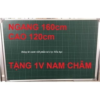 Bảng từ xanh viết phấn kẻ ô ly tiểu học kích thước 120x160cm tặng kèm nam châm, lau bảng