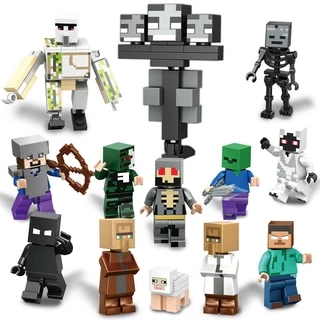 Bộ 13 Mô Hình Mini Nhân Vật Game Minecraft Thú Vị