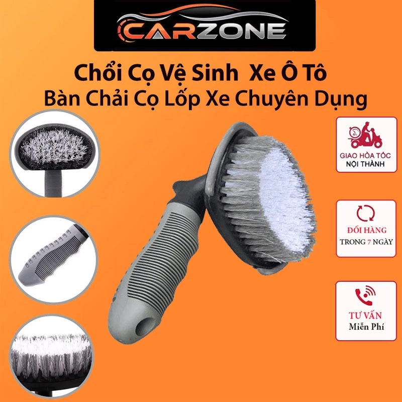 Chổi Cọ Rửa Lốp Xe Ô Tô - Tay Cầm Chắc Chắn Vệ Sinh Rễ Dàng Mọi Khe Kẽ Của Lốp Xe - Bộ 1 Chiếc