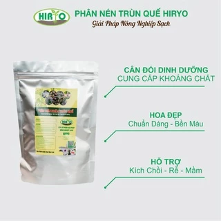 Phân nén trùn quế HIRYO, viên tan chậm bón hoa lan hiệu quả, túi ( 500g - 1kg )