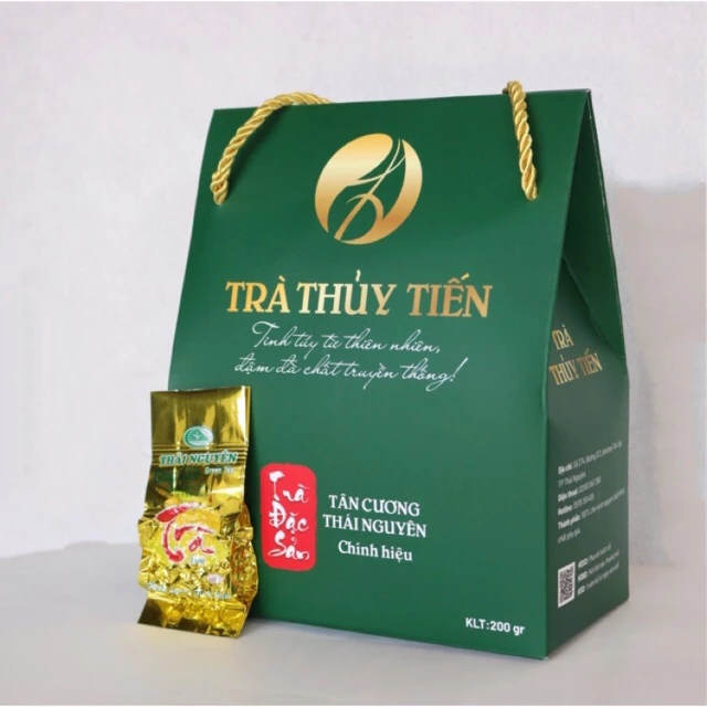 Trà xanh Tân Cương Thái Nguyên- Hộp trà búp tôm 200gram