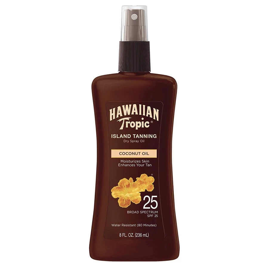 Dầu tắm nắng & bảo vệ da Hawaiian Tropic Sunscreen Protective Tanning Dry Oil Sunscreen Spray SPF 25 236ml (Mỹ)