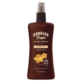 Dầu tắm nắng & bảo vệ da Hawaiian Tropic Sunscreen Protective Tanning Dry Oil Sunscreen Spray SPF 25 236ml (Mỹ)