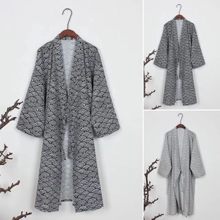 Áo choàng ngủ dáng rộng cho nam phong cách Kimono yukata - Hàng nhập khẩu