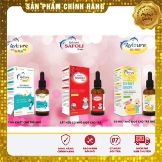 [Chính hãng] Bộ ba vi chất Avisure nhỏ giọt thiết yếu cho bé - Avisure DHA, sắt Safoli drop, vitamin D3-MK7 avisure0