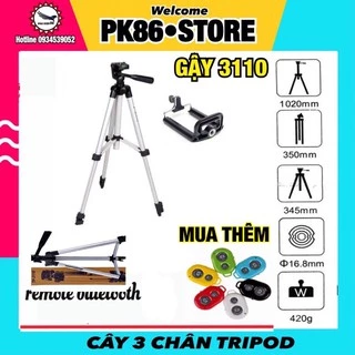 Tripod điện thoại , giá đỡ, gậy chụp ảnh 3 chân, cây chụp hình tự sướng, selfie kết hợp remote bluetooth TF 3110